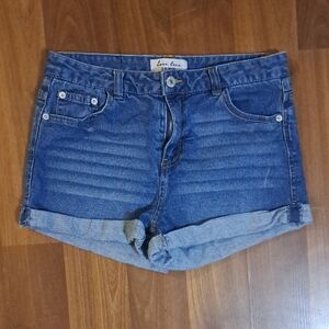 Love Tree Blue Rolled-Hem Denim Shorts